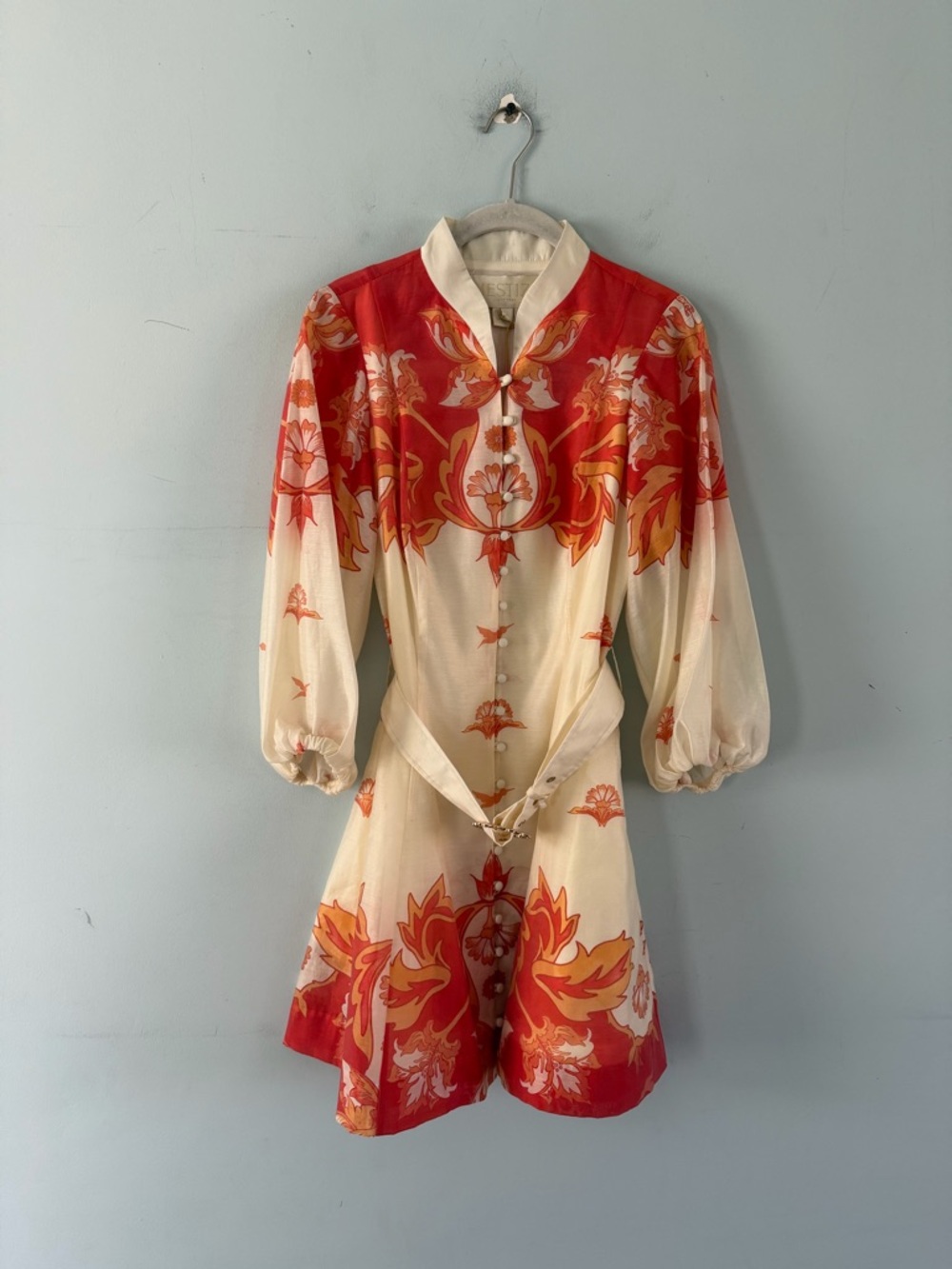 NWT Mestiza New York Valencia Sunset Ivory Linen Organza Mini Dress - Picture 4 of 9